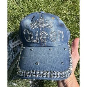 Queen Crown Hat for Women Rhinestone Hat, Bedazzled Bling Baseball Cap Brand New